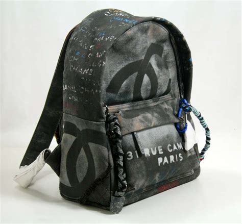 chanel school backpack|authentic Chanel graffiti backpack.